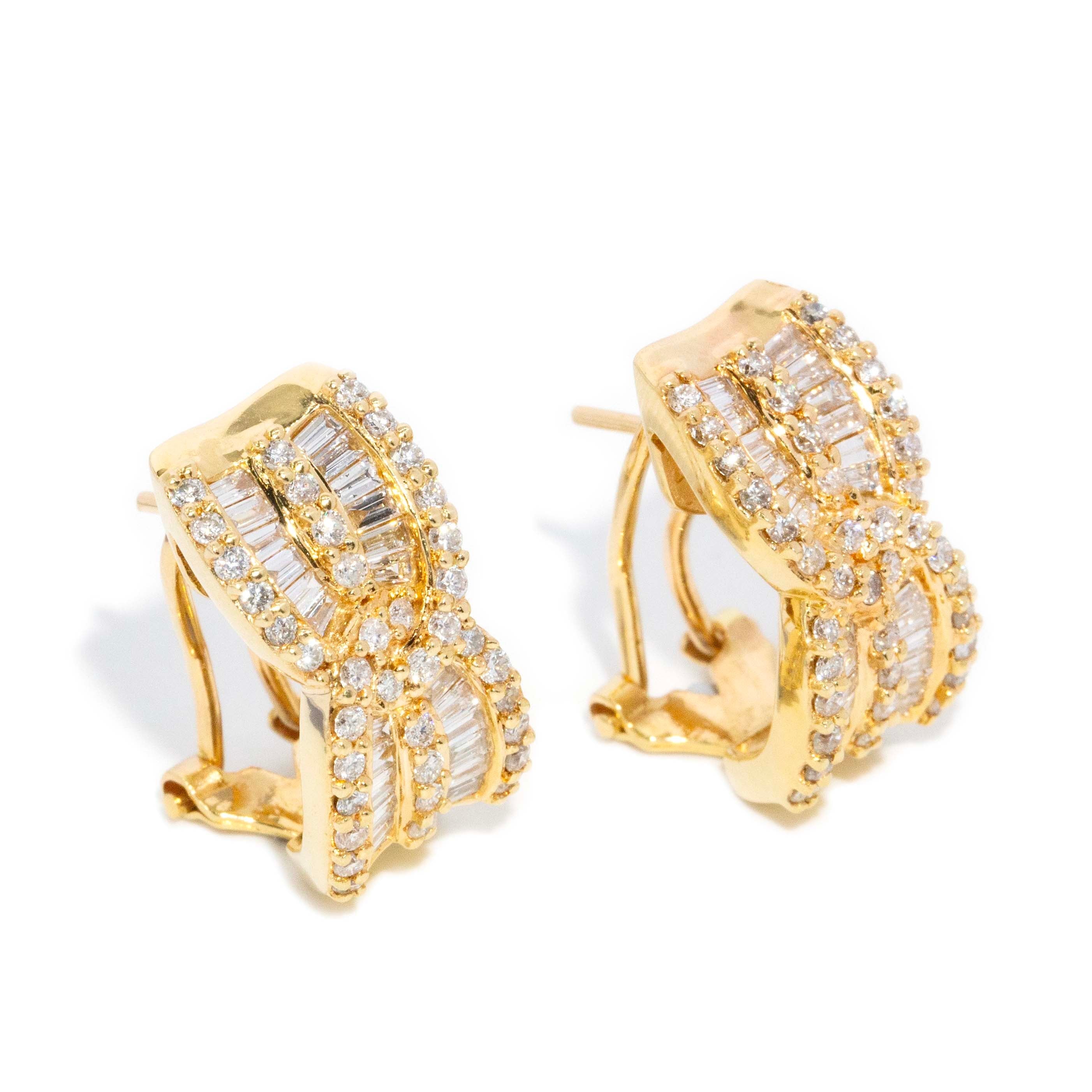 Priya Diamond Omega Clip Earrings 18ct Gold Earrings Imperial Jewellery 