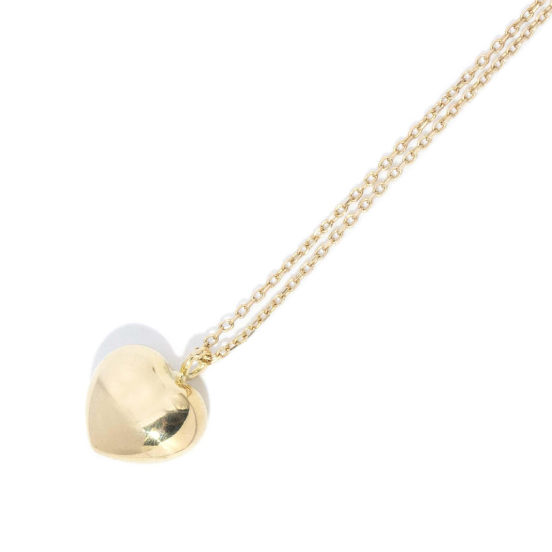 Vintage Circa 1980s Heart Pendant 18 Carat Yellow Gold (OB)