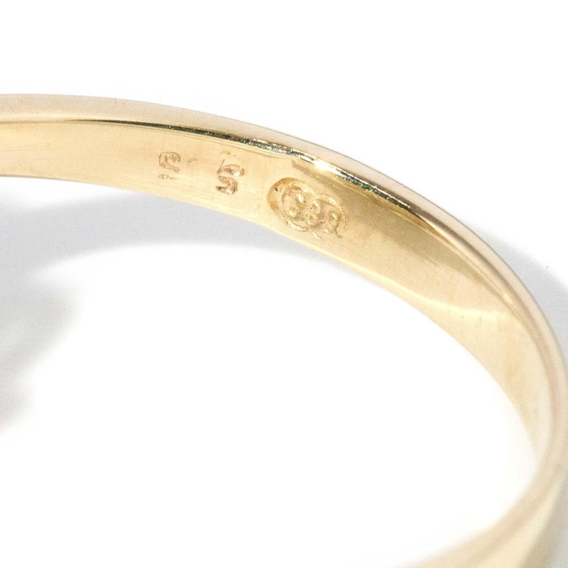 Vintage Circa 1990s Pearl & Diamond Cluster Ring 14 Carat Gold