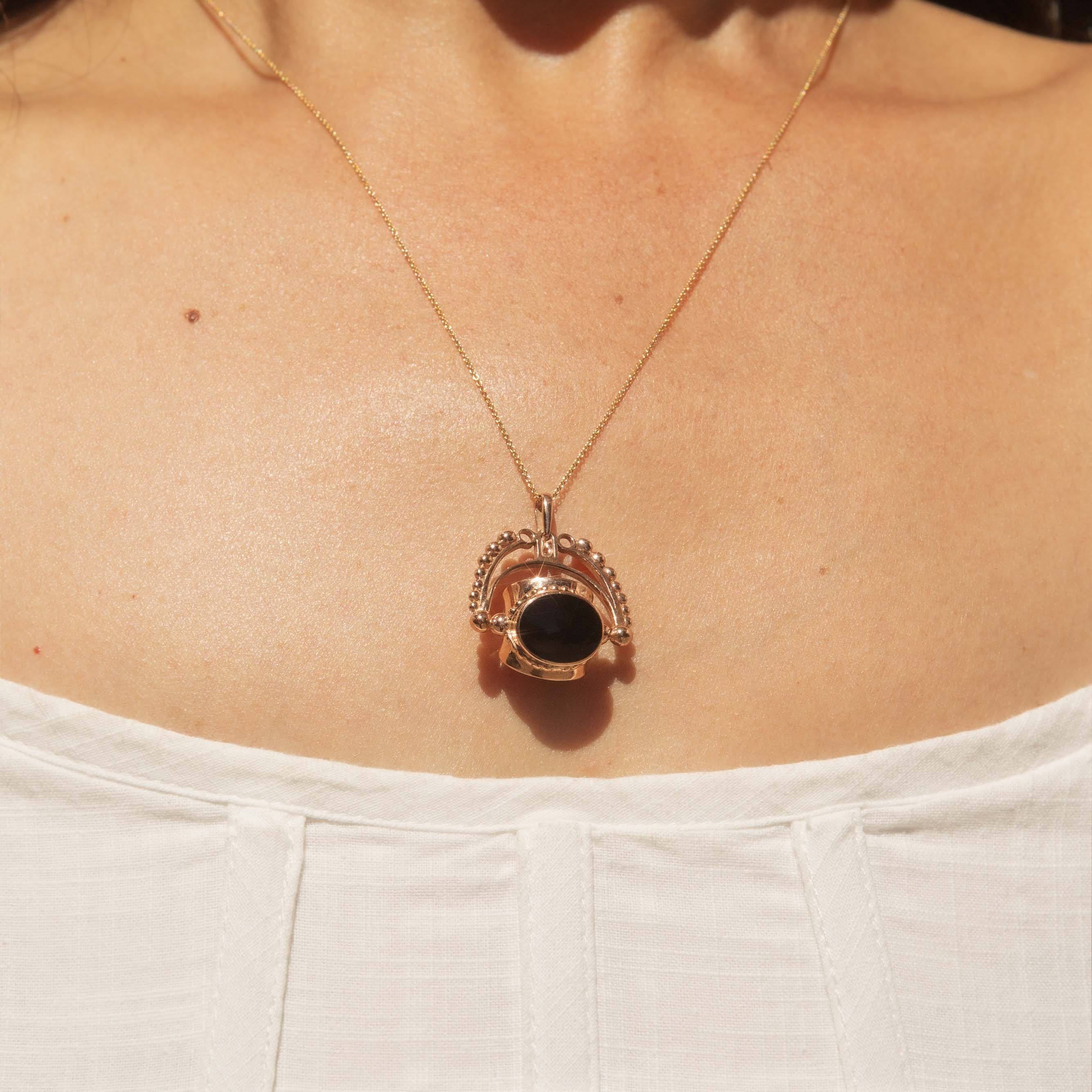 Rashia Carnelian Onyx Bloodstone Pendant 9ct Rose Gold Pendants/Necklaces Imperial Jewellery 