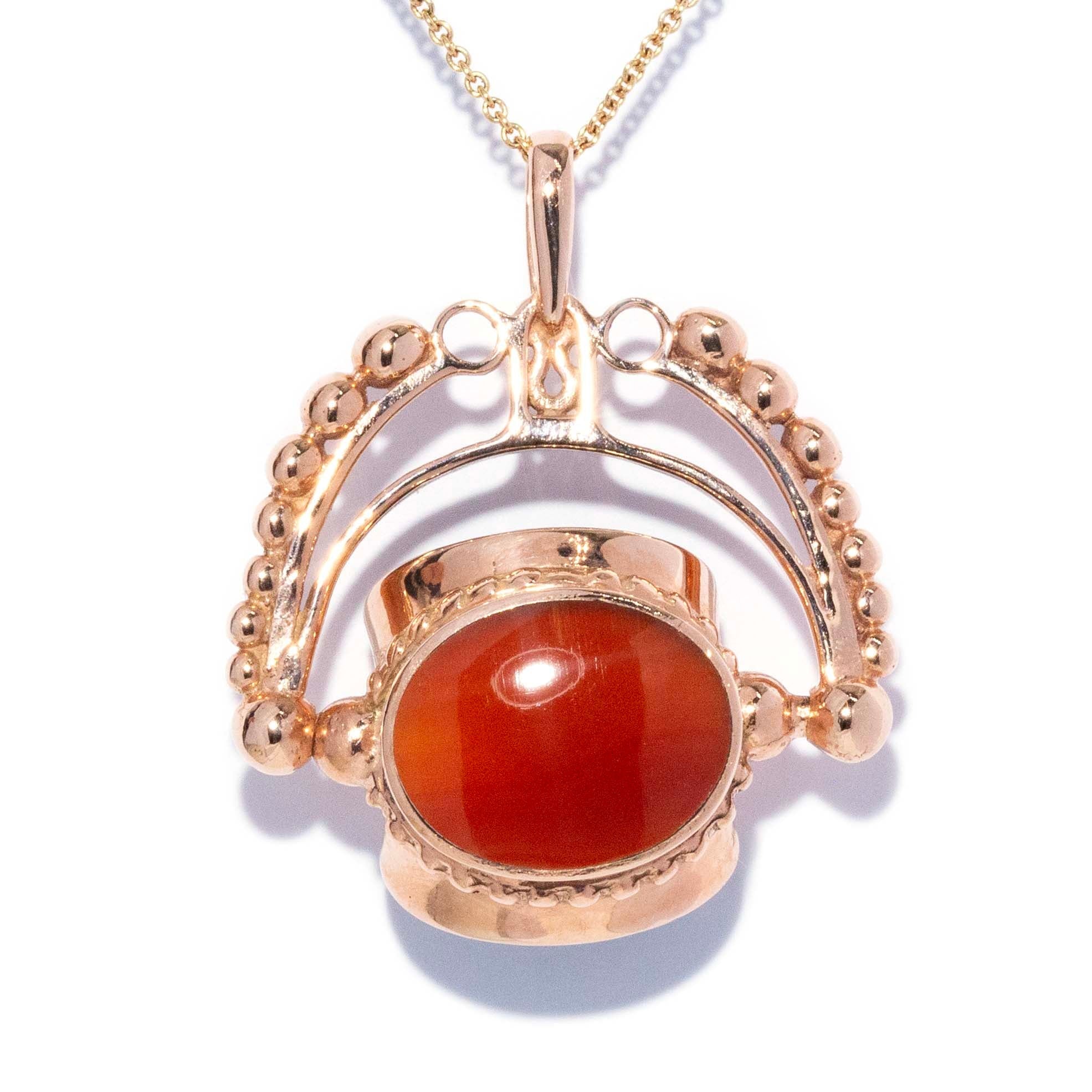 Rashia Carnelian Onyx Bloodstone Pendant 9ct Rose Gold Pendants/Necklaces Imperial Jewellery 