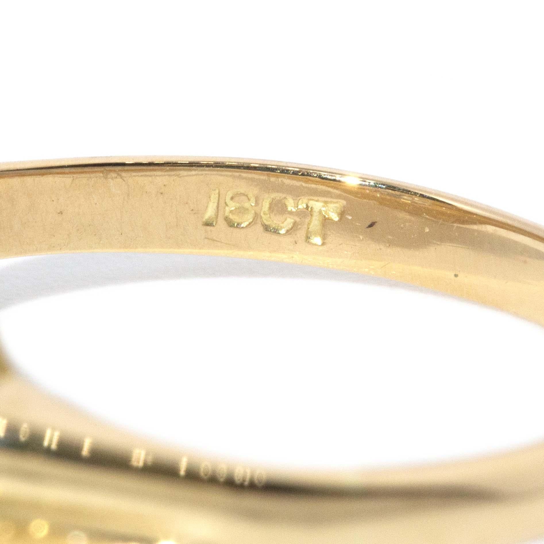 Vintage Circa 1970s Diamond Gypsy Ring 18 Carat Yellow Gold