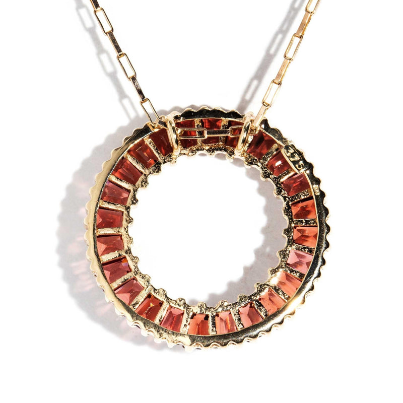 Cassandra Re-invented Vintage Garnet Pendant & Chain 9ct Gold