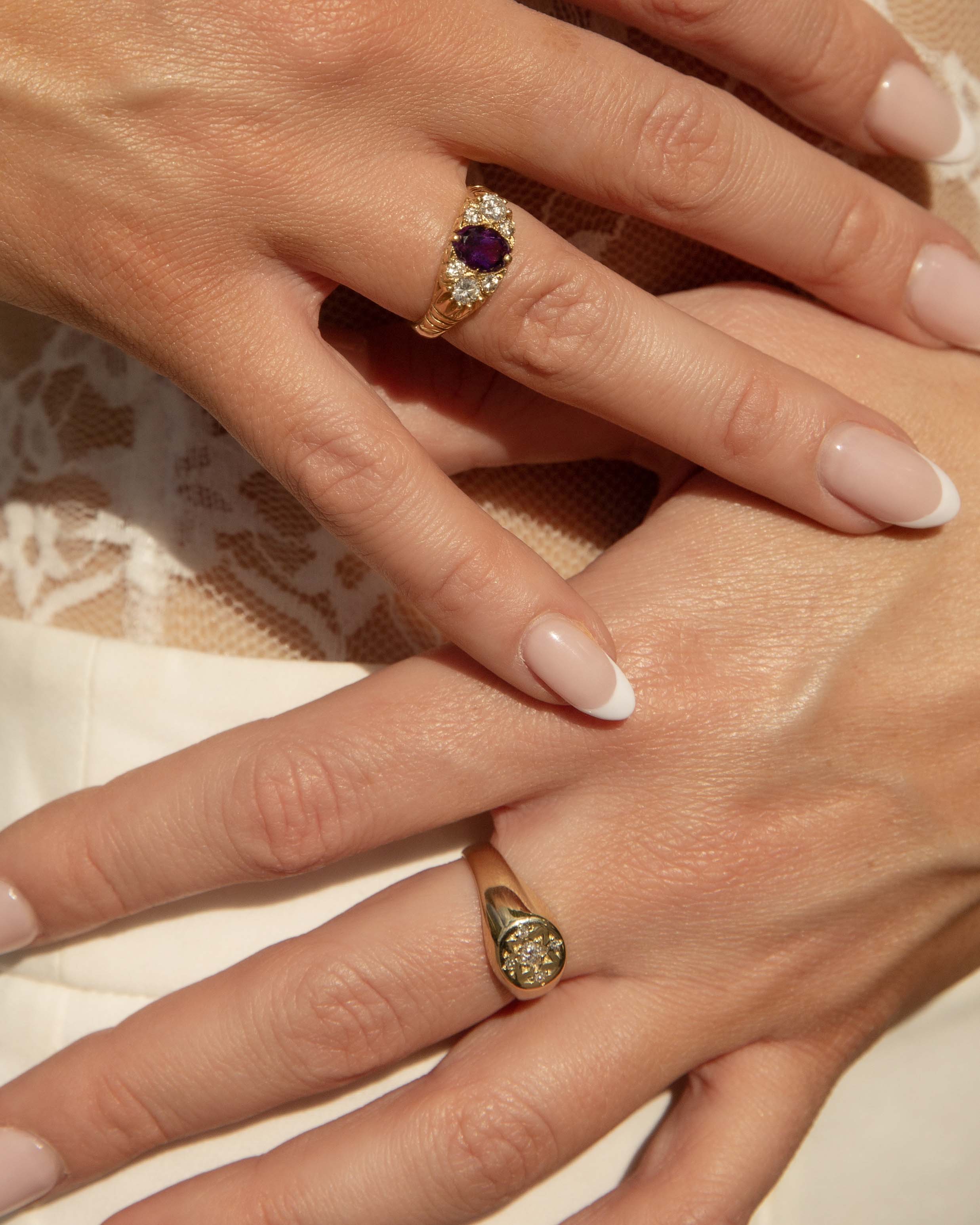 Rebekah Amethyst & Diamond Ring 18ct Gold Rings Imperial Jewellery 