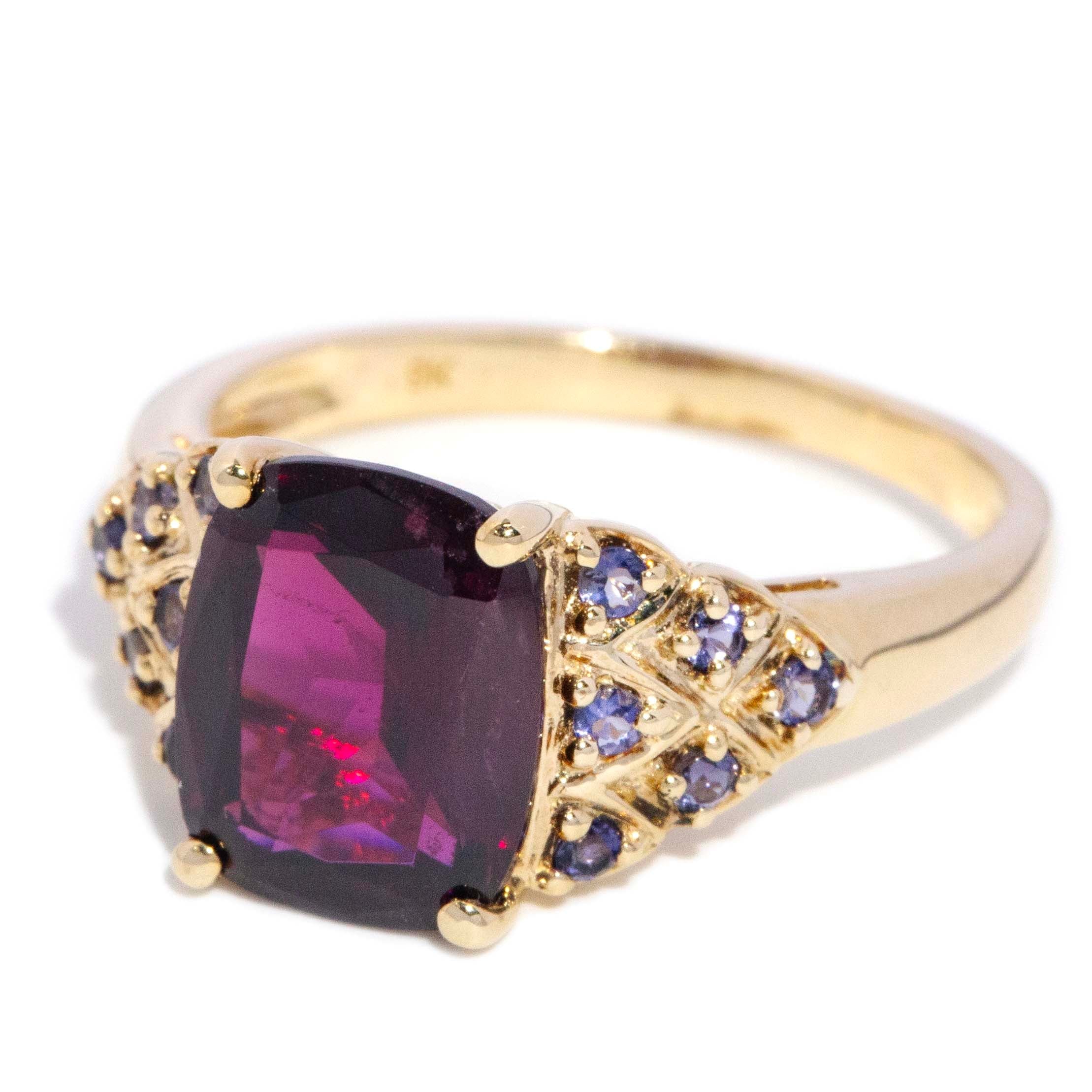 Rhea Rhodolite Garnet & Tanzanite Ring 9ct Gold Rings Imperial Jewellery 