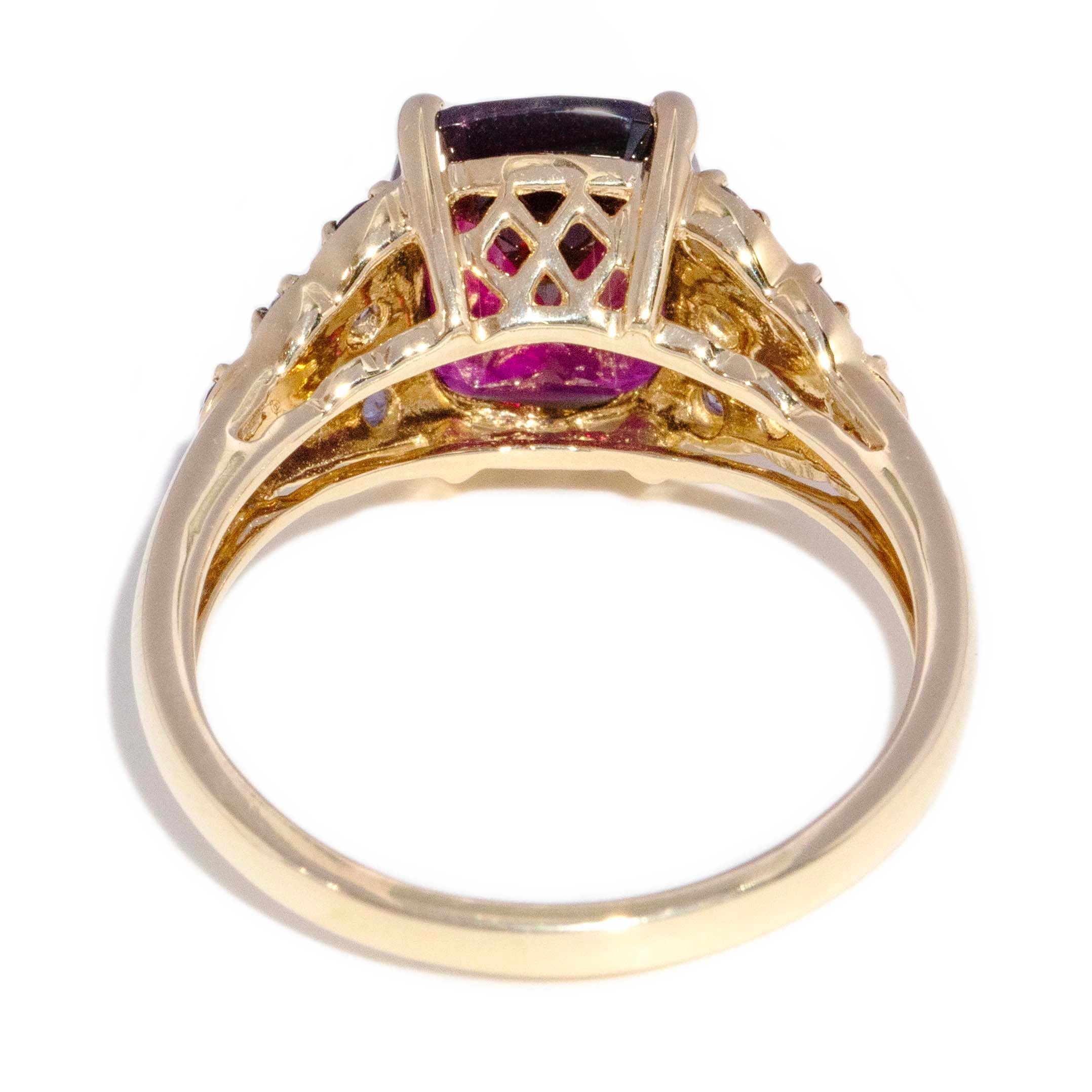 Rhea Rhodolite Garnet & Tanzanite Ring 9ct Gold Rings Imperial Jewellery 