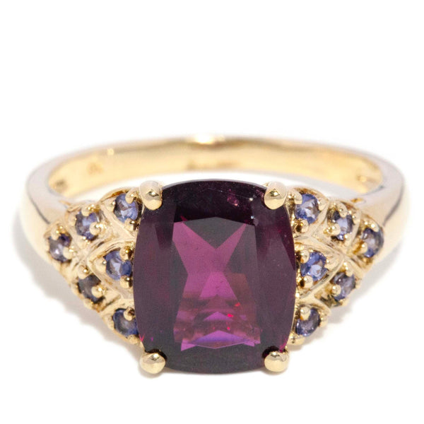 Rhea Rhodolite Garnet & Tanzanite Ring 9ct Gold Rings Imperial Jewellery 