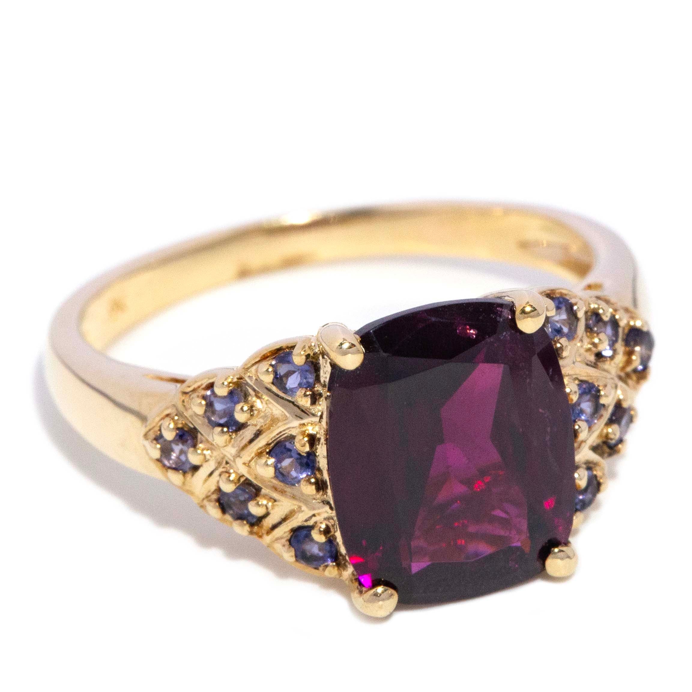 Rhea Rhodolite Garnet & Tanzanite Ring 9ct Gold Rings Imperial Jewellery 