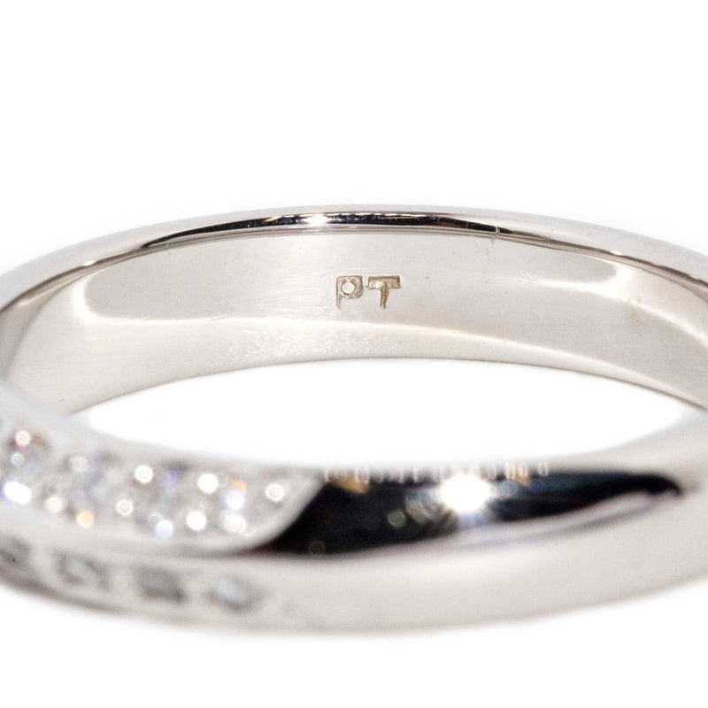 Rhett 1990s 0.26 Carat Diamond Platinum Knife Edge Band* GTG Rings Imperial Jewellery 