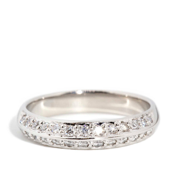 Rhett 1990s 0.26 Carat Diamond Platinum Knife Edge Band* GTG Rings Imperial Jewellery Imperial Jewellery - Hamilton 