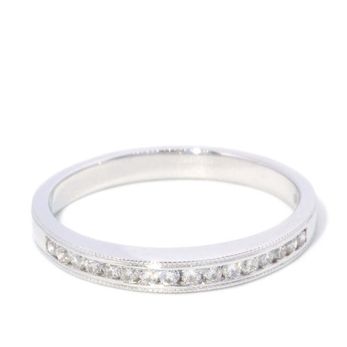 Risa Channel Set Diamond Half Eternity Ring 18K White Gold