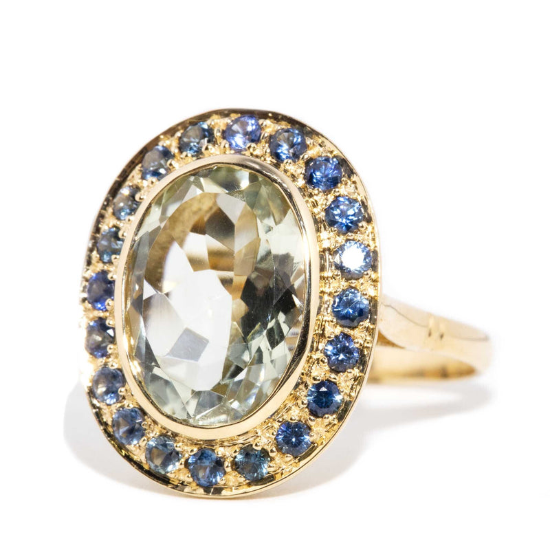 Rita Blue Sapphire & Mint Quartz cluster Ring 9 Carat Gold* DRAFT Rings Imperial Jewellery 