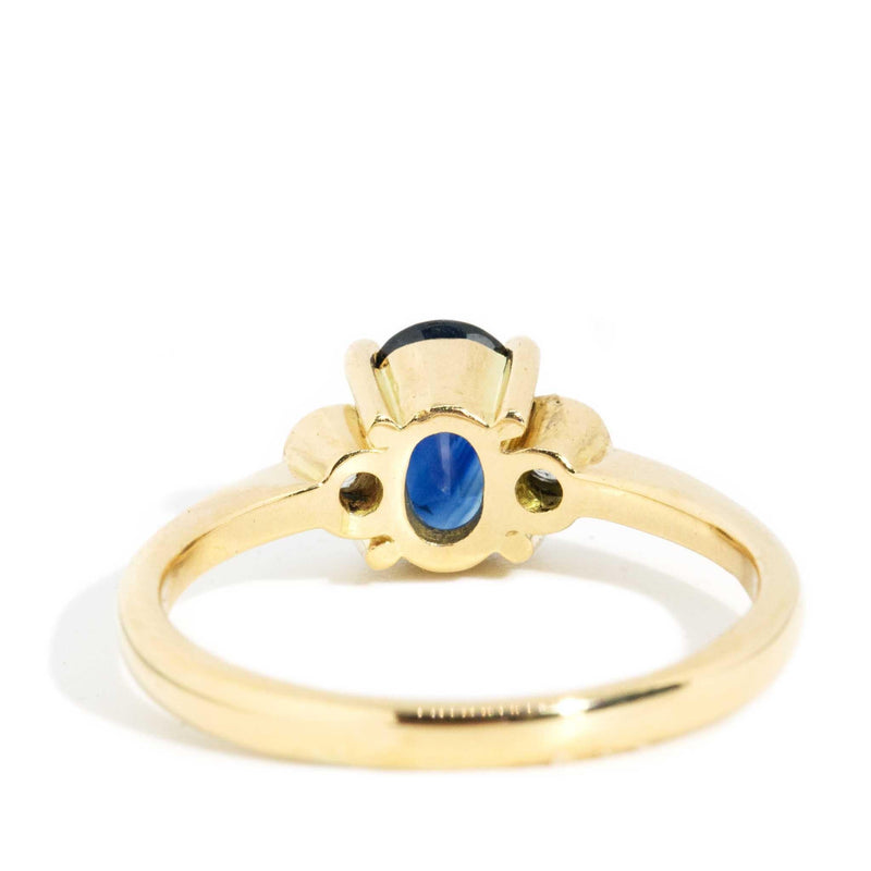Robyn 1990s Blue Sapphire & Diamond Ring 18ct Gold