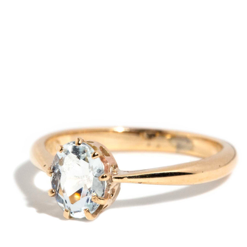 Romona 1960s Aquamarine Ring 9ct Gold Rings Imperial Jewellery 