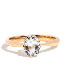 Romona 1960s Aquamarine Ring 9ct Gold Rings Imperial Jewellery Imperial Jewellery - Hamilton 
