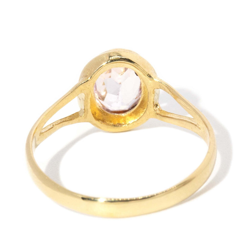 Vintage Circa 1980s Light Pink Sapphire Ring 18 Carat Yellow Gold