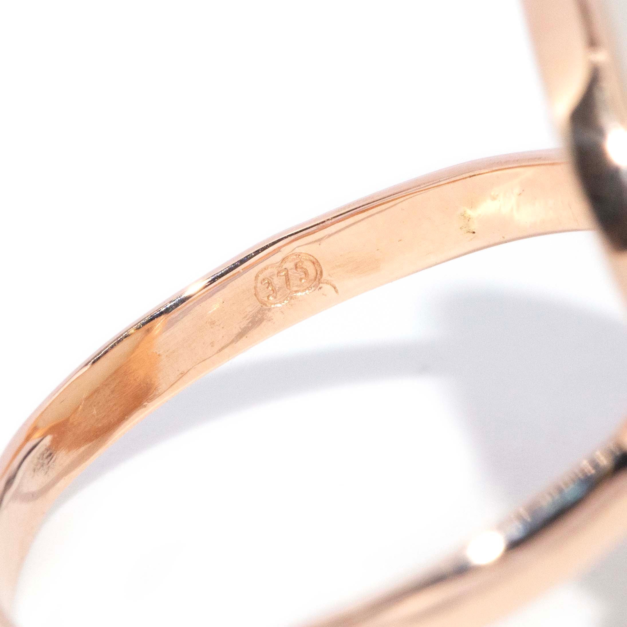 Rosalie 1950s Shell Cameo Ring 9ct Rose Gold Rings Imperial Jewellery 