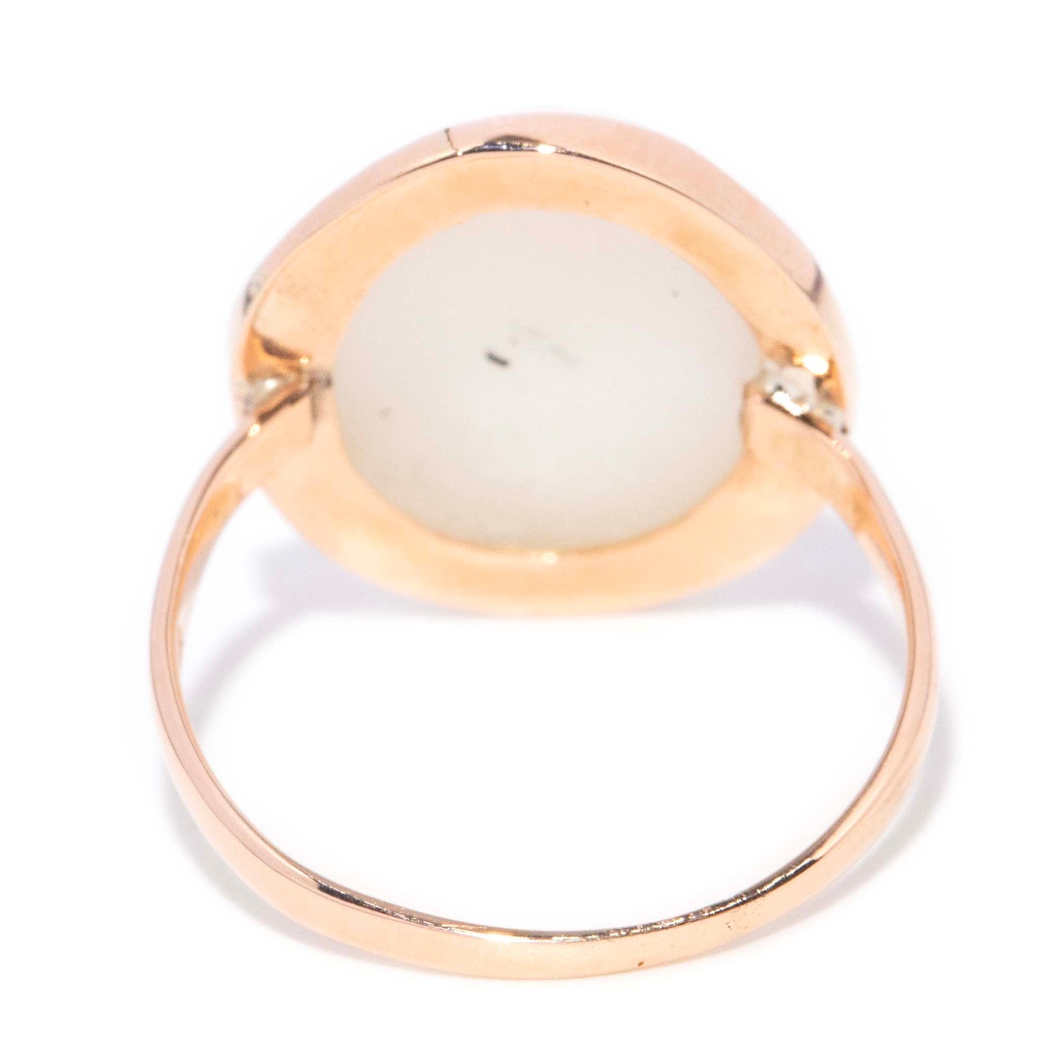 Rosalie 1950s Shell Cameo Ring 9ct Rose Gold Rings Imperial Jewellery 