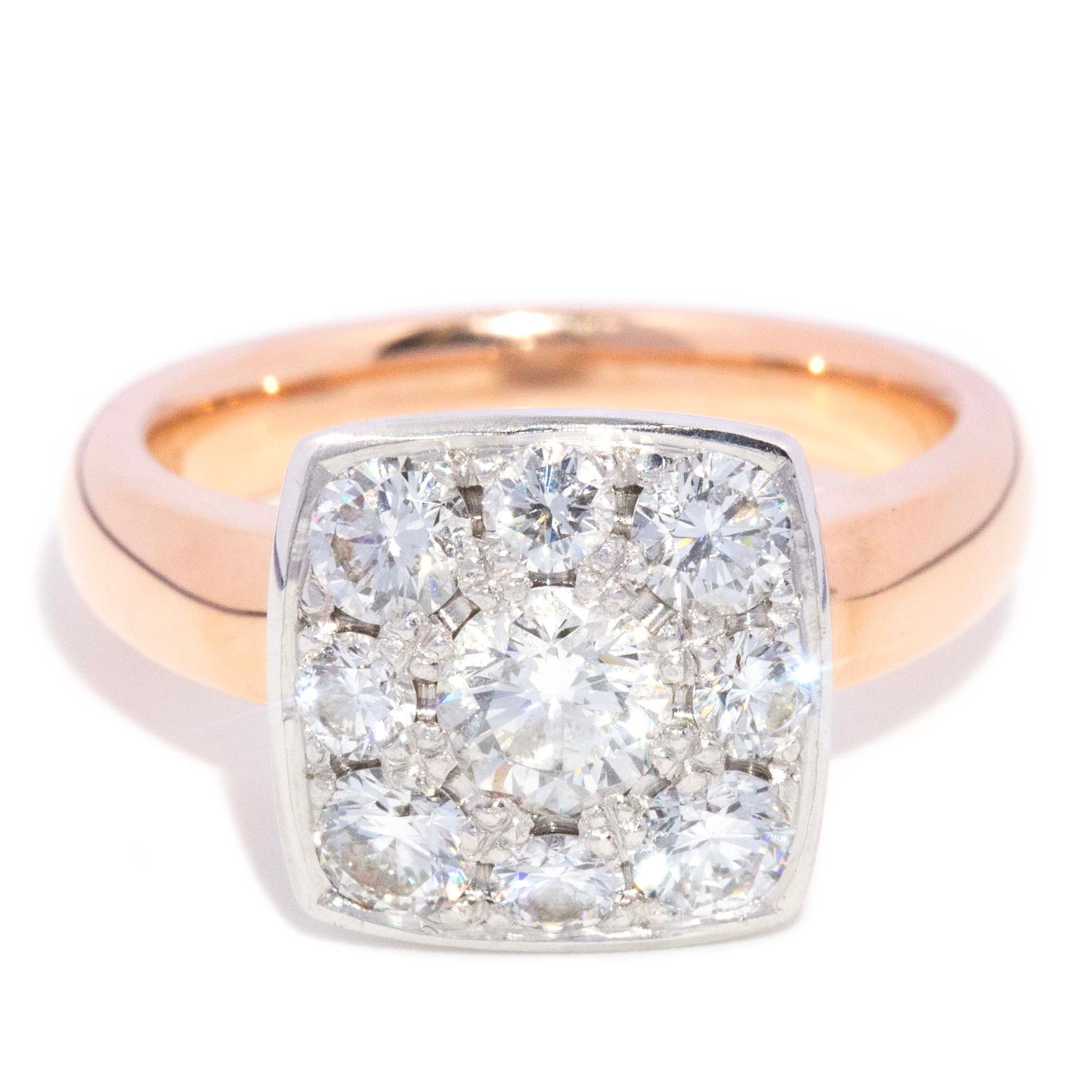 Rosalie Diamond Bezel Cluster Ring 18ct Gold Rings Imperial Jewellery 