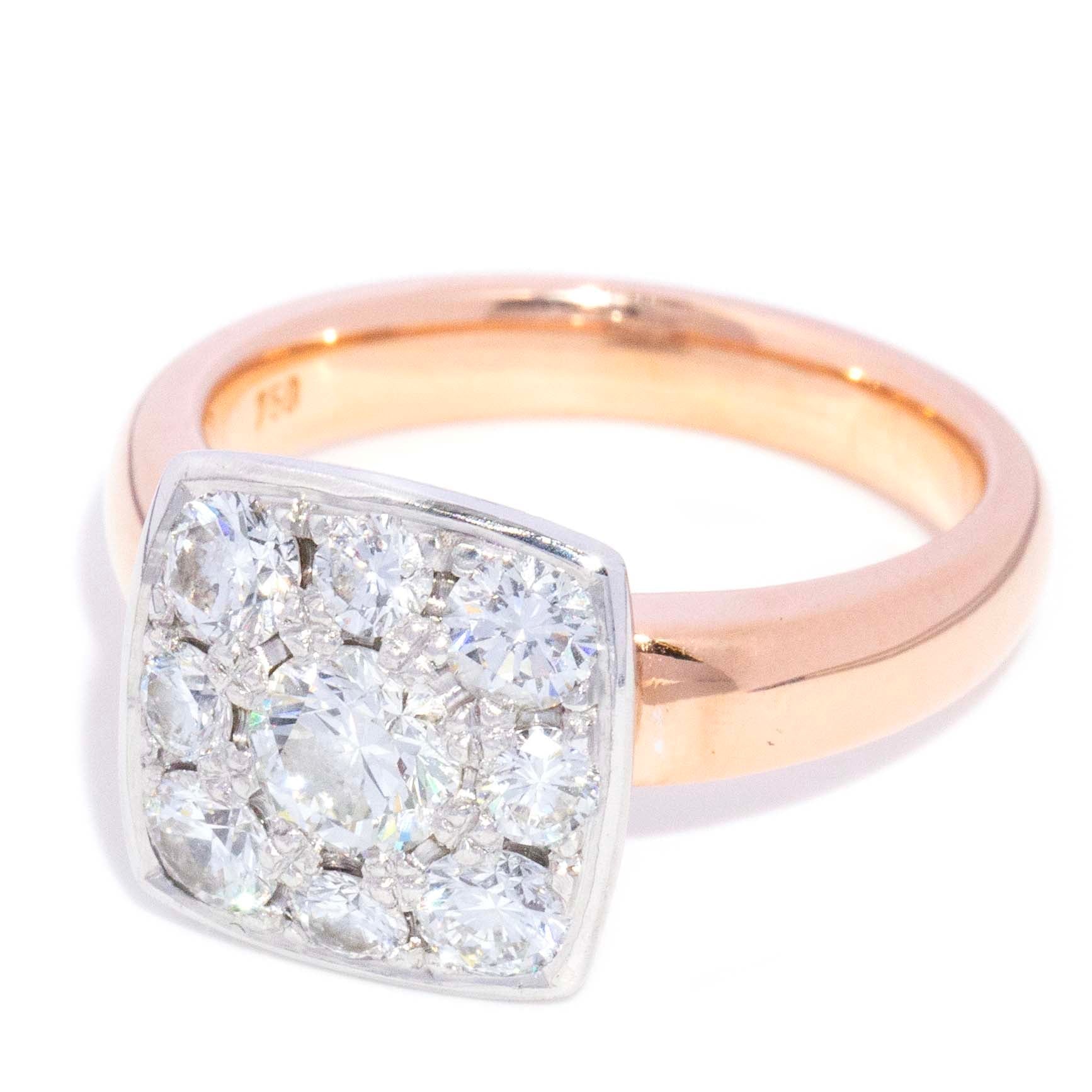 Rosalie Diamond Bezel Cluster Ring 18ct Gold Rings Imperial Jewellery 