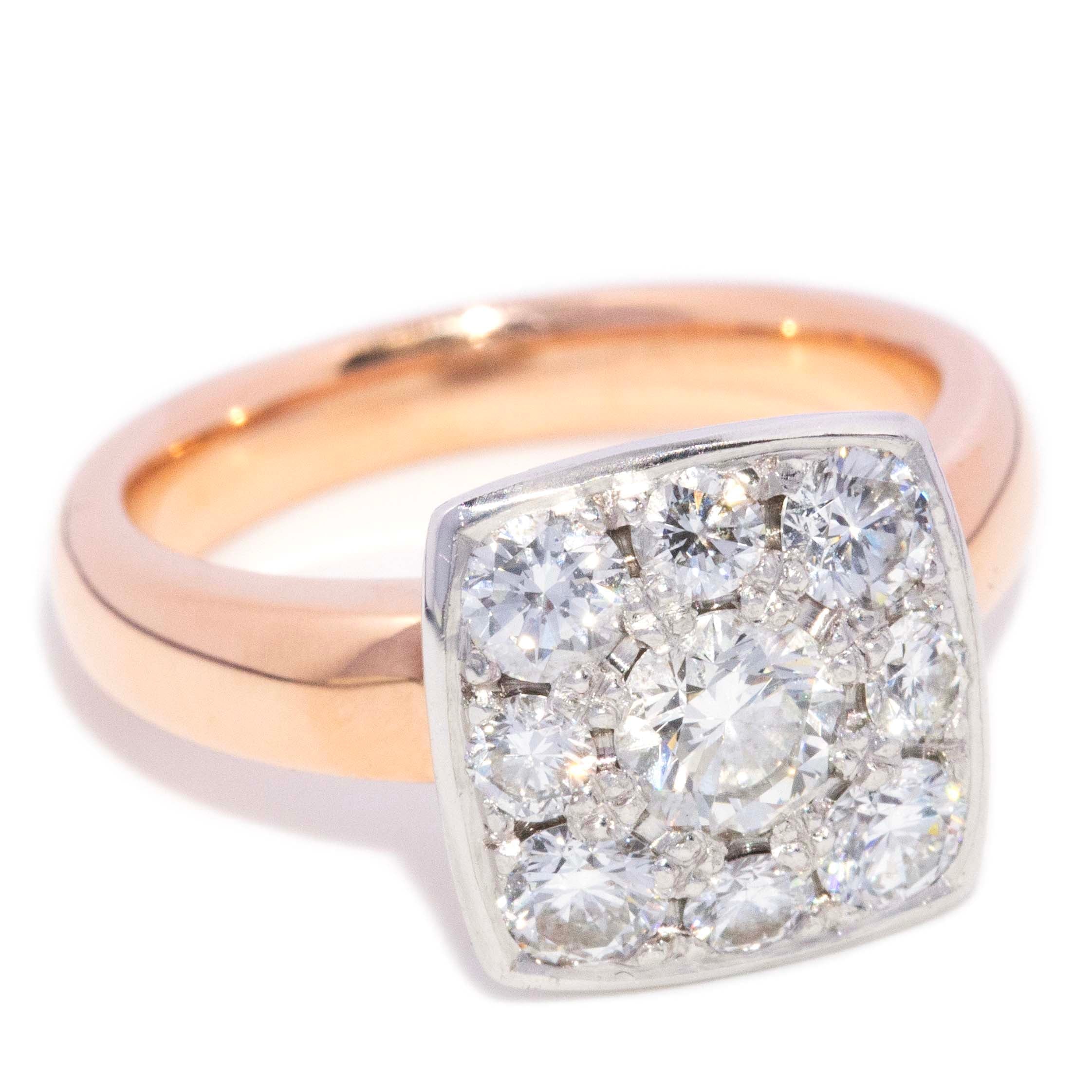 Rosalie Diamond Bezel Cluster Ring 18ct Gold Rings Imperial Jewellery 