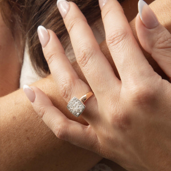 Rosalie Diamond Bezel Cluster Ring 18ct Gold Rings Imperial Jewellery 