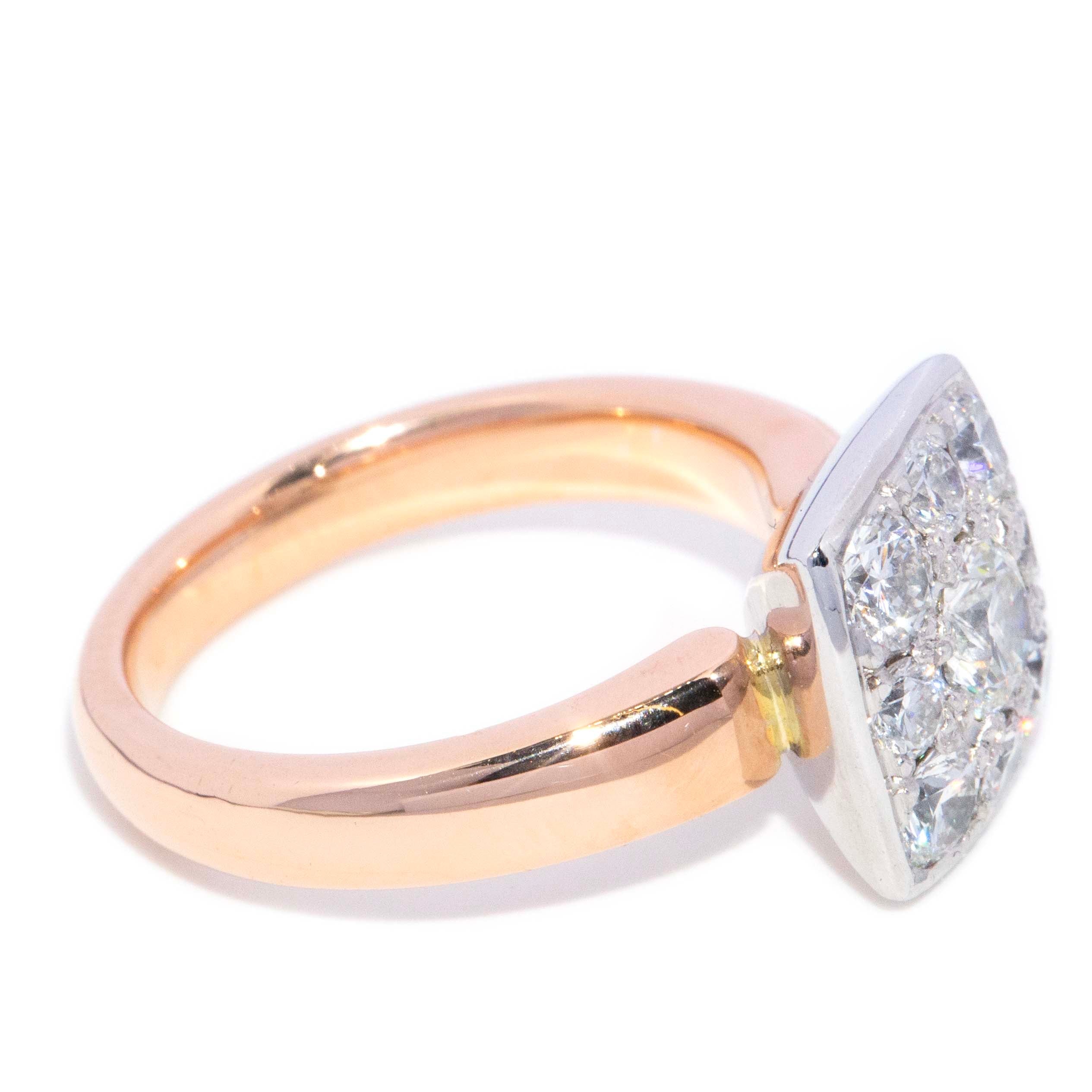 Rosalie Diamond Bezel Cluster Ring 18ct Gold Rings Imperial Jewellery 