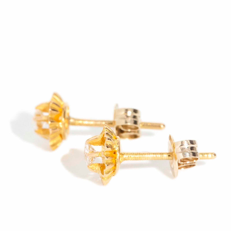 Rosamund Old Cut Diamond Studs 20ct Gold 18ct Backs* DRAFT Earrings Imperial Jewellery 