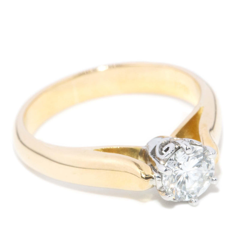 Vintage Circa 1960s Diamond Solitaire Ring 18 Carat Gold