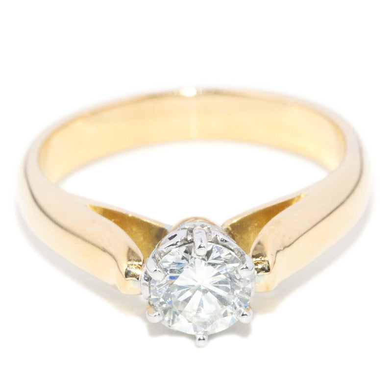 Vintage Circa 1960s Diamond Solitaire Ring 18 Carat Gold