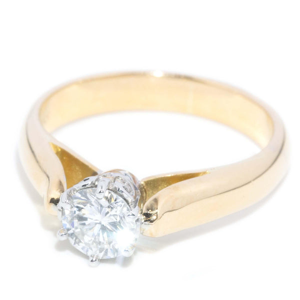Vintage Circa 1960s Diamond Solitaire Ring 18 Carat Gold