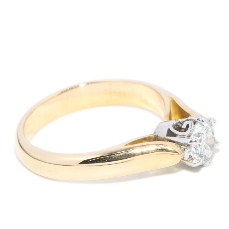 Vintage Circa 1960s Diamond Solitaire Ring 18 Carat Gold