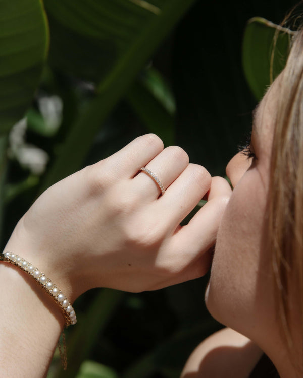 Contemporary Diamond Stacking Ring 18 Carat Rose Gold
