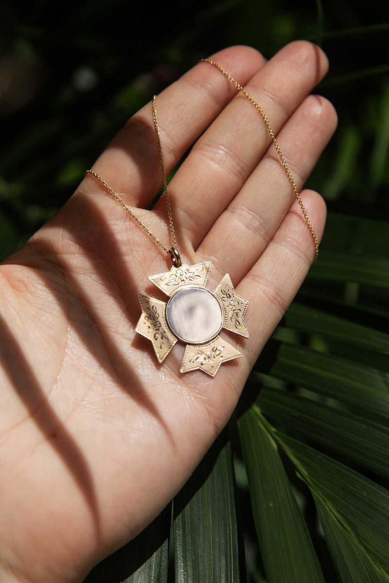 Vintage Circa 1930s Cross Award Pendant 9 Carat Rose Gold