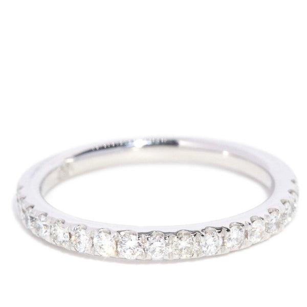Sabrina Vintage Circa 1980s Brilliant Diamond Half Eternity Ring 18ct White Gold Rings Imperial Jewellery 