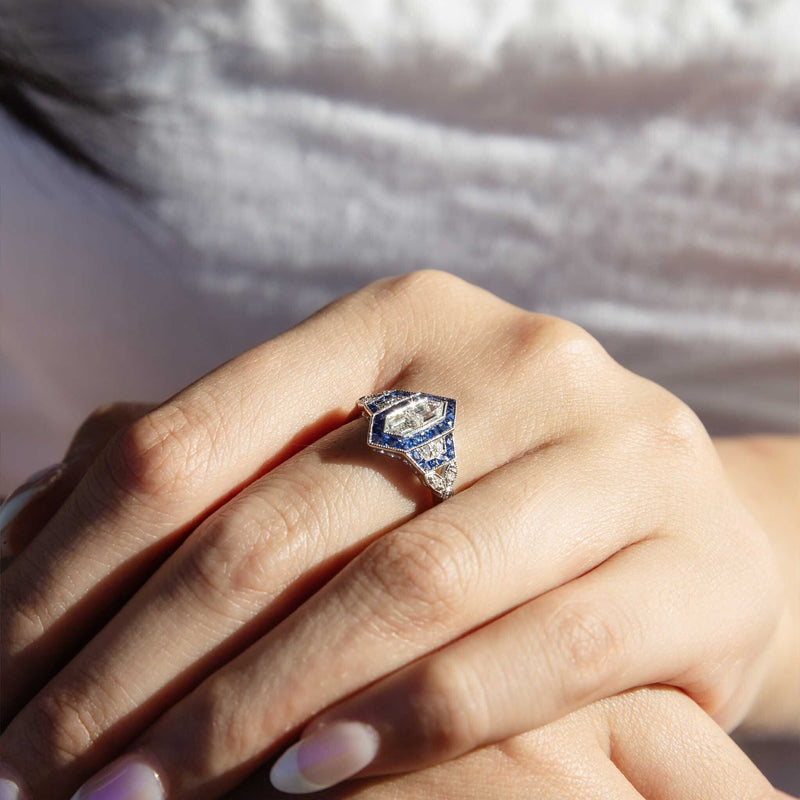 Safira Diamond & Sapphire Ring 18ct White Gold* DRAFT Rings Imperial Jewellery 