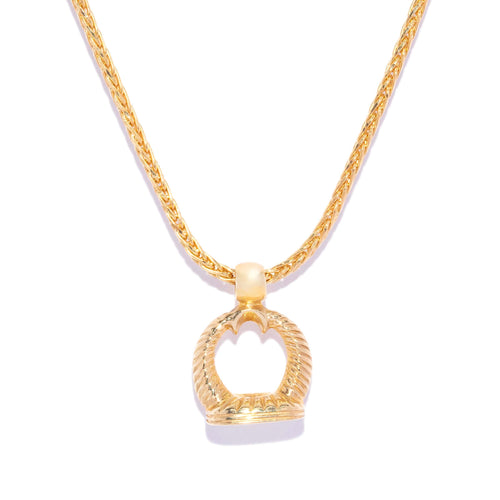 Sasha Textured Drop Style Seal Pendant 10K Yellow Gold