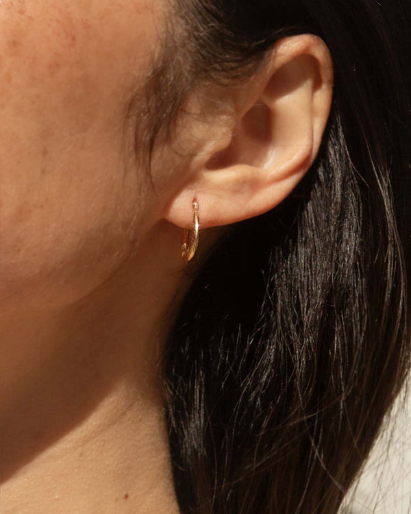 Selma 1970s Textured Three Quarter Hoop Earrings 9ct Gold Earrings Imperial Jewellery 
