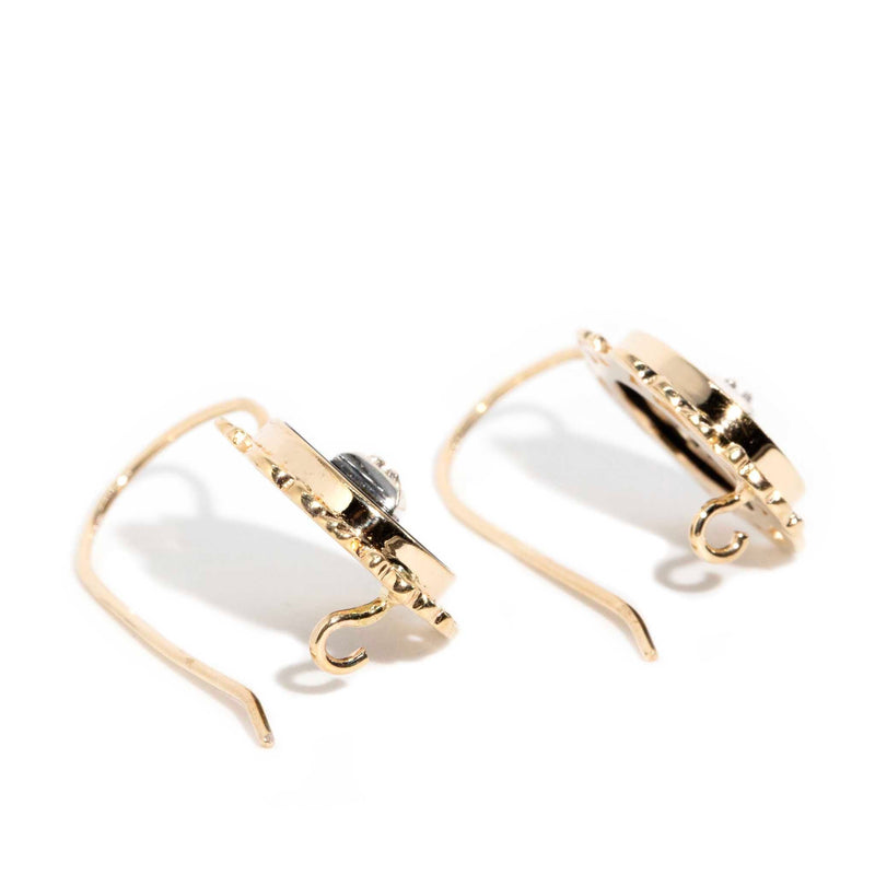 Serena 1990s Onyx & Diamond Drop Earrings 9ct Gold Earrings Imperial Jewellery 