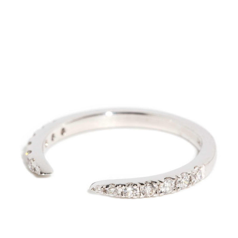 Shira Diamond Open Stacking Ring 18ct White Gold