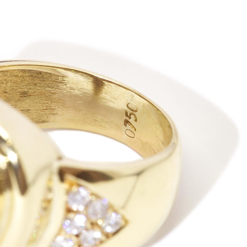 Contemporary Pink Tourmaline & Diamond Ring 18 Carat Gold