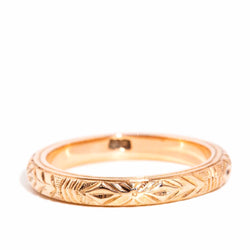 Sif 1950s Hand Engraved Band 9ct Rose Gold Rings Imperial Jewellery Imperial Jewellery - Hamilton 