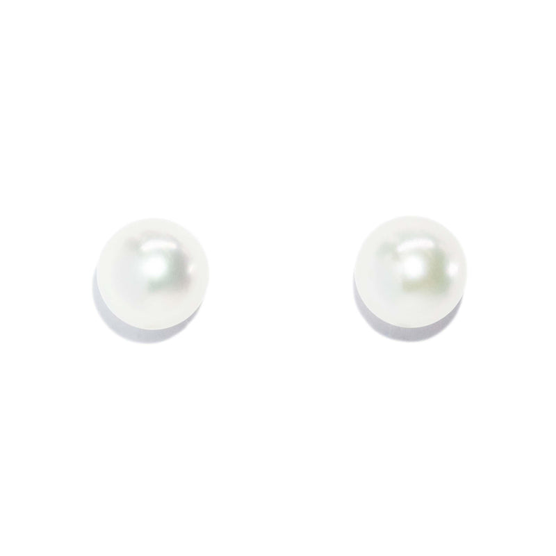 Vintage Circa 1980s Akoya Pearl Stud Earrings 14 Carat Gold