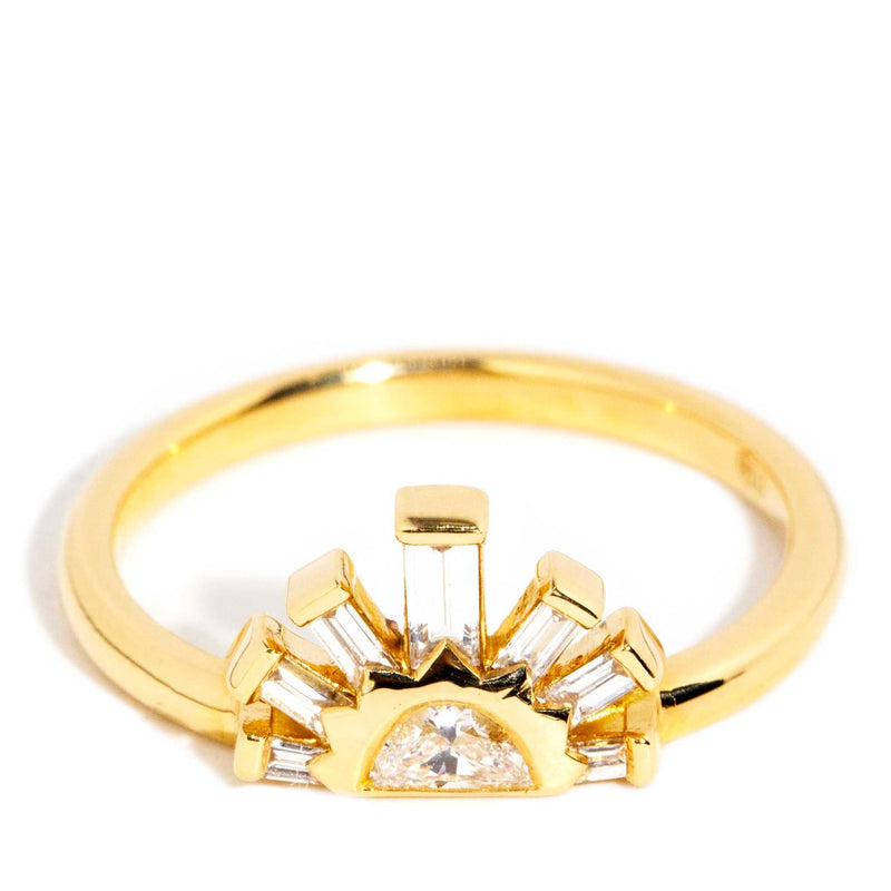 Solace Half Moon & Baguette Diamond Rising Sun Ring 18ct Gold* DRAFT Rings Imperial Jewellery Imperial Jewellery - Hamilton 