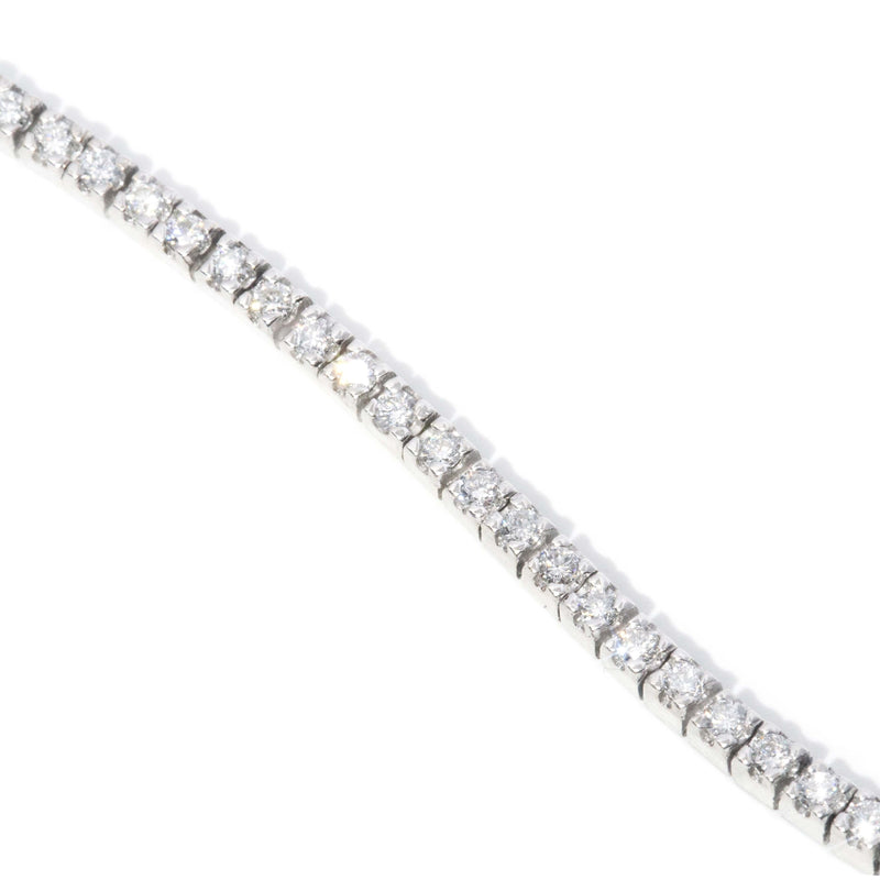 Contemporary Diamond Tennis Bracelet 18 Carat White Gold