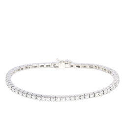 Contemporary Diamond Tennis Bracelet 18 Carat White Gold