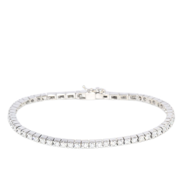Contemporary Diamond Tennis Bracelet 18 Carat White Gold