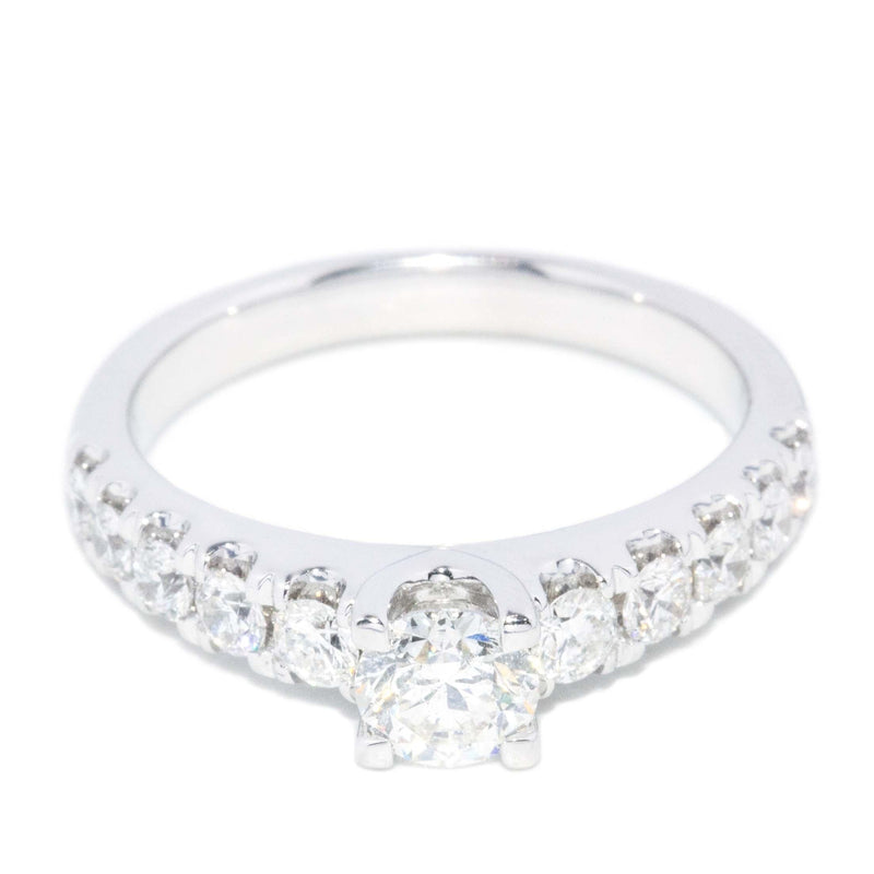 Contemporary Round Brilliant Diamond Ring 18 Carat White Gold