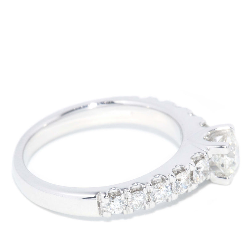 Contemporary Round Brilliant Diamond Ring 18 Carat White Gold
