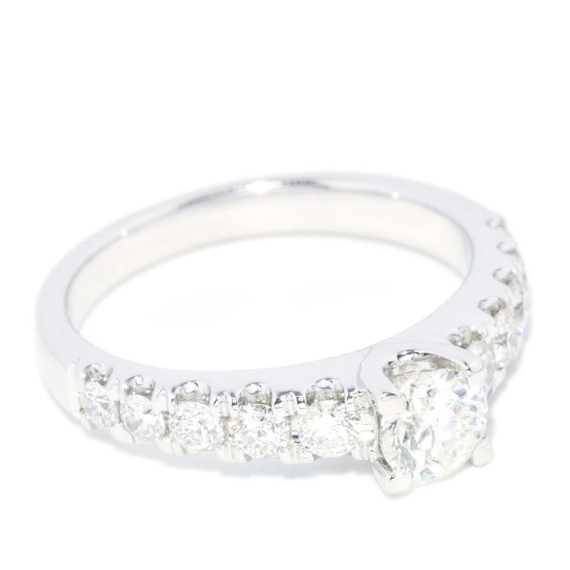 Contemporary Round Brilliant Diamond Ring 18 Carat White Gold